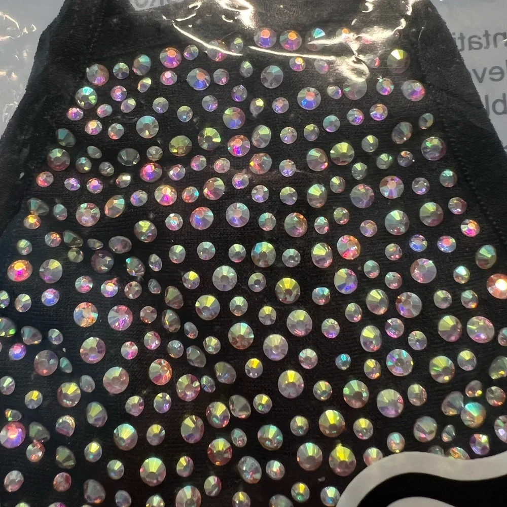Black Sparkling Crystals Rhinestone Bling Adult Face Mask